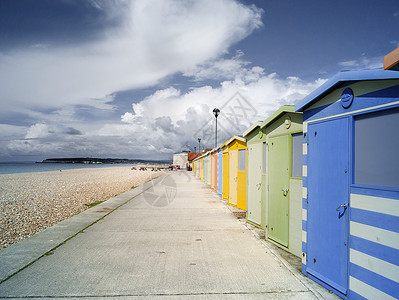 英格兰苏塞克斯西福德海滩小屋图片