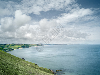 英国德文海岸起点背景图片