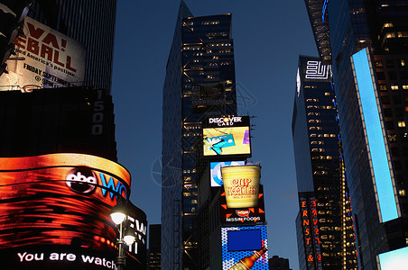 耐克标志纽约市时代广场背景
