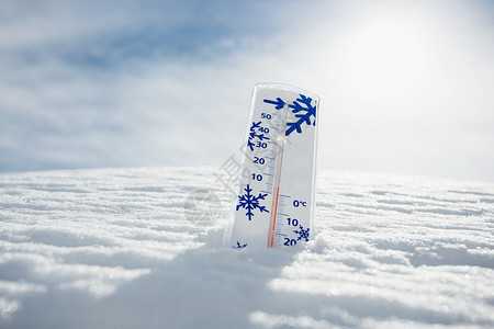 雪地里的温度计背景图片