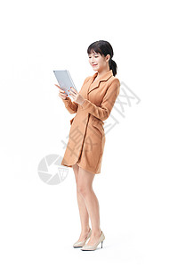 商务女性手拿平板电脑美女高清图片素材