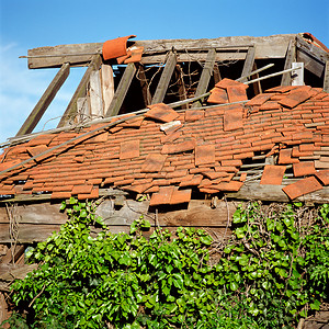 废弃房屋瓦砾高清图片素材