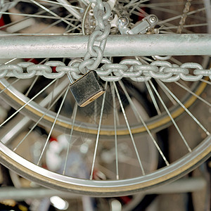 连锁自行车特写镜头背景图片