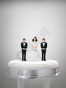 婚礼蛋糕上的结婚雕像图片