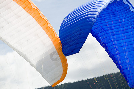 两个降落伞曲线高清图片素材