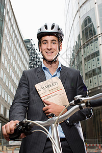 城市自行车手商务人士高清图片素材