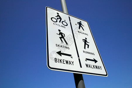 自行车道和人行道图片