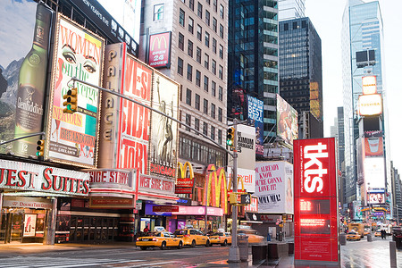 时代广场纽约市出租车高清图片