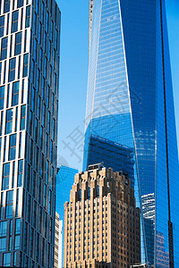 纽约曼哈顿的现代摩天大楼图片
