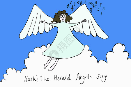 天使歌唱插图图片