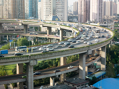 上海高架公路桥高清图片素材