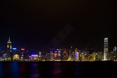 香港夜景照亮高清图片素材