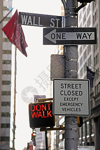 耐克标志纽约市华尔街标志背景