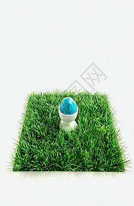 草地上的彩色鸡蛋背景图片