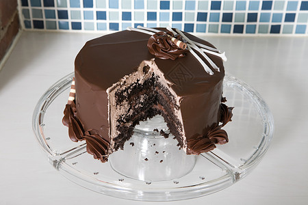 巧克力蛋糕缺片图片