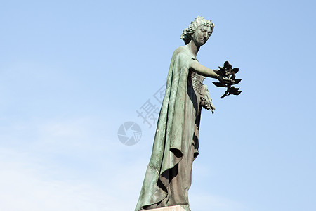 阿根廷布宜诺斯艾利斯雷科莱塔公墓雕像背景图片