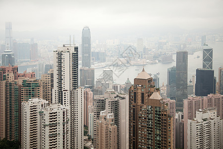 香港香港岛中心区摩天楼背景图片