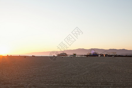 美国加利福尼亚州洛杉矶县圣莫尼卡海滩和码头图片