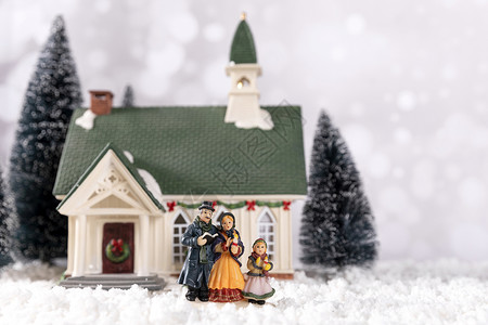 房子一家人圣诞节一家人背景
