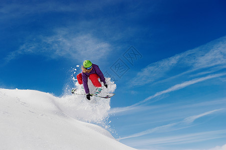 女子空中滑雪背景图片
