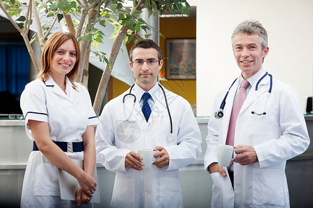 候诊区的医生和护士背景图片