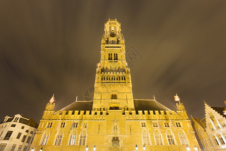 比利时钟楼比利时布鲁日市场广场贝尔福背景