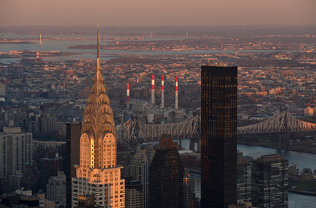 美国纽约曼哈顿克莱斯勒大厦景观背景