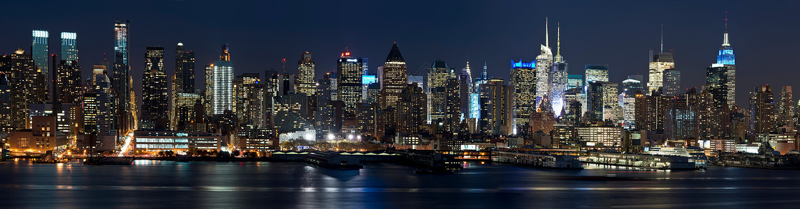 美国纽约曼哈顿夜高清图片素材