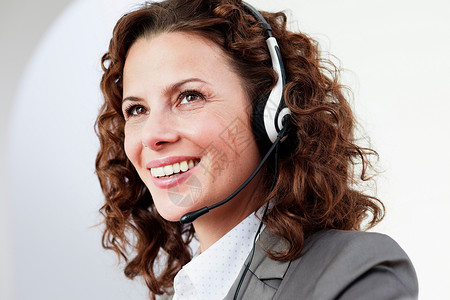 呼叫中心女客服代表微笑商业高清图片素材