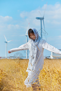 秋季美女一个人的旅行高清图片