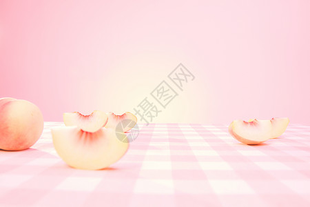 水蜜桃创意摆拍背景图片