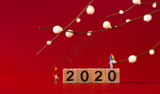 创意鼠年2020新年创意微距背景