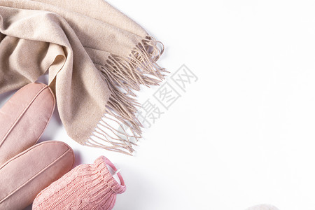 冬季围巾手套暖手袋背景图片