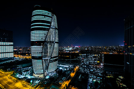 科技线条炫酷背景北京丽泽SOHO建筑外观背景