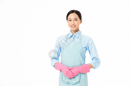 塑胶手套家政服务女性形象背景