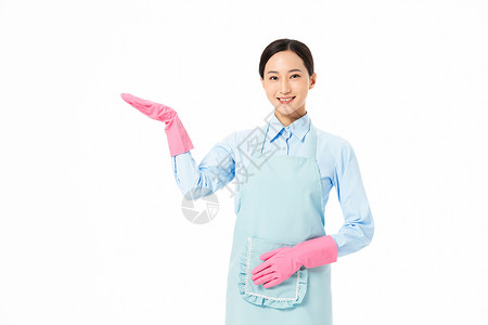 塑胶手套家政服务女性热情服务背景