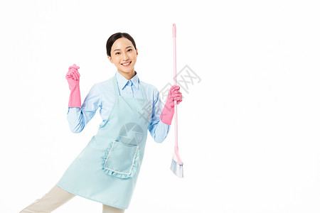家政服务女性打扫背景图片