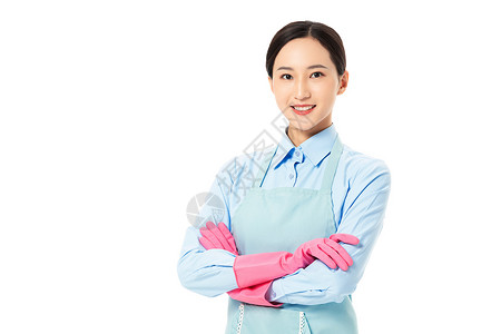 塑胶手套家政服务女性热情服务背景