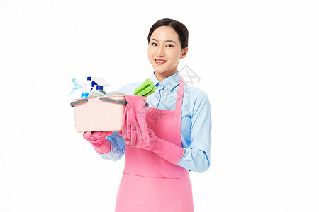 家政服务女性清洁准备图片素材
