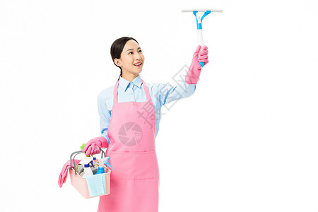 家政服务女性清洁擦拭图片素材