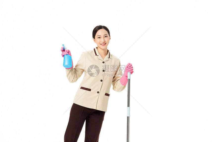 家政服务女性清洁玻璃形象图片