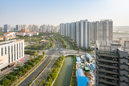 高端住宅区房地产建筑群背景