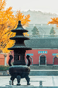 南京秋季栖霞寺背景图片