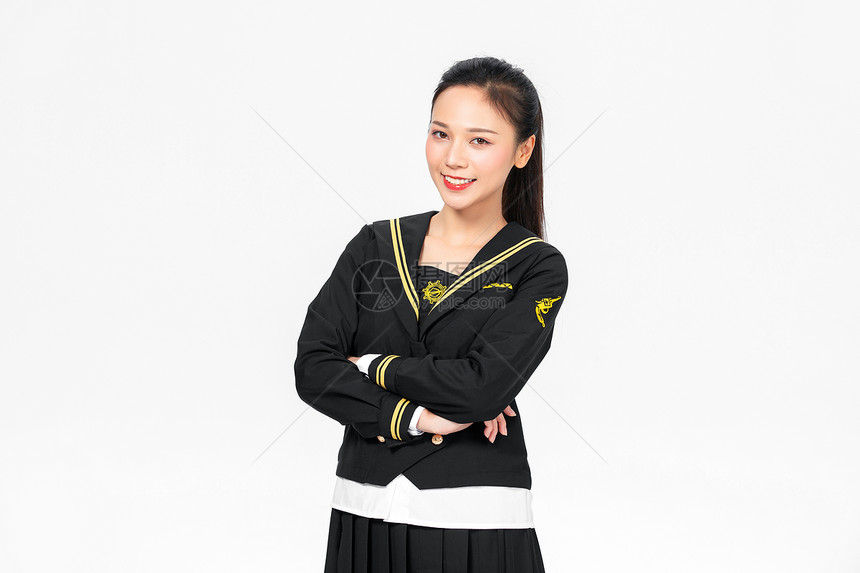  学院风大学生JK服美女形象图片