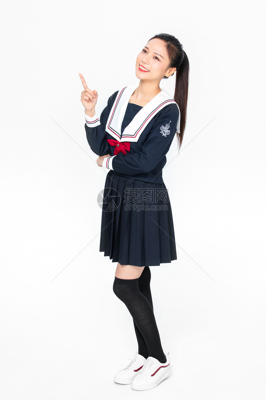 学院风大学生JK服美女形象图片