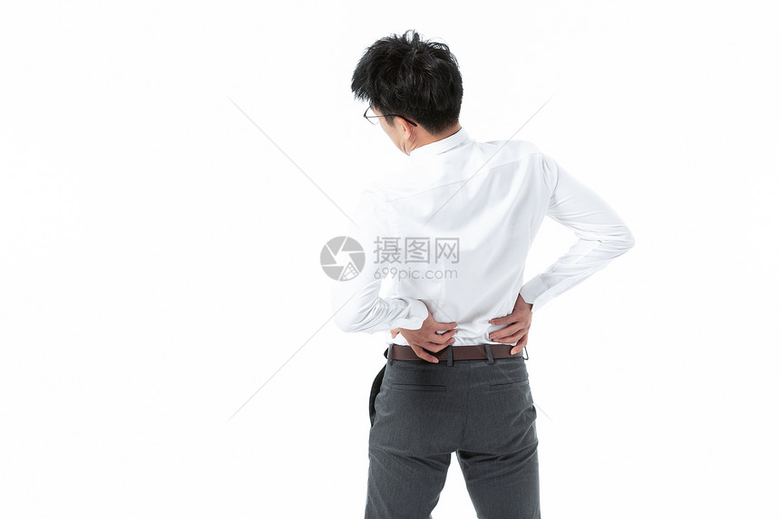 男性商务工作压力肩膀疼痛图片