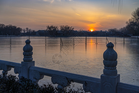 北京后海冰地背景