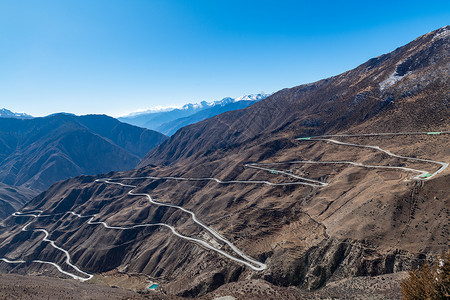 西藏自治区昌都地区昌都市怒江72拐航拍高清图片