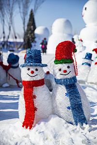 哈尔滨雪人谷大寒高清图片素材