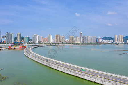 南方风景珠海海滨路风光背景